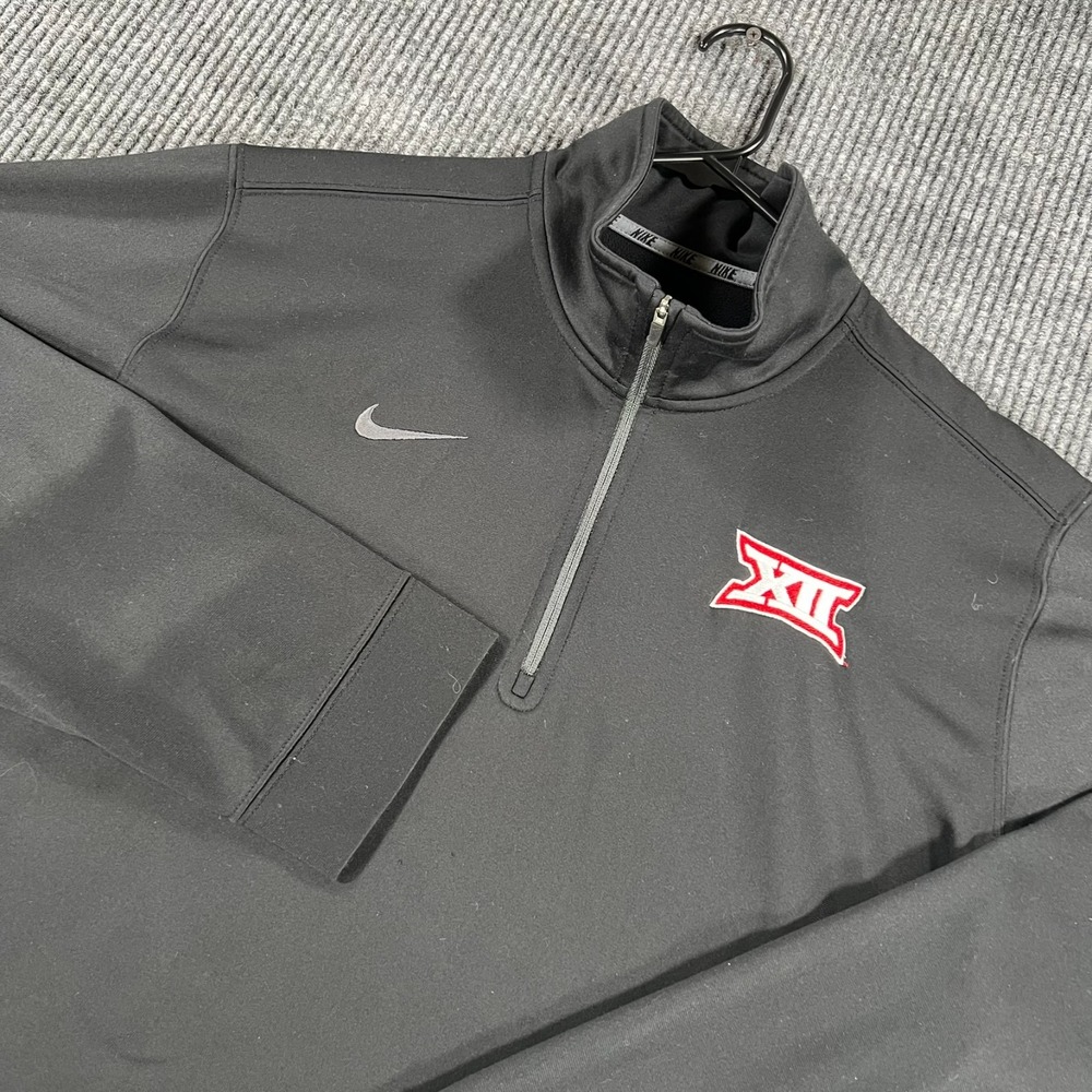 Big 12 Conference Pullover Shirt Nike Mens Medium Black Long Sleeve 1/4 Zip